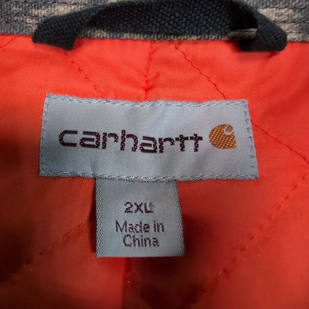 VTG Carhartt Jacket Mens XXL Camo Canvas Woodlands Hunting Barn Chore Realtree